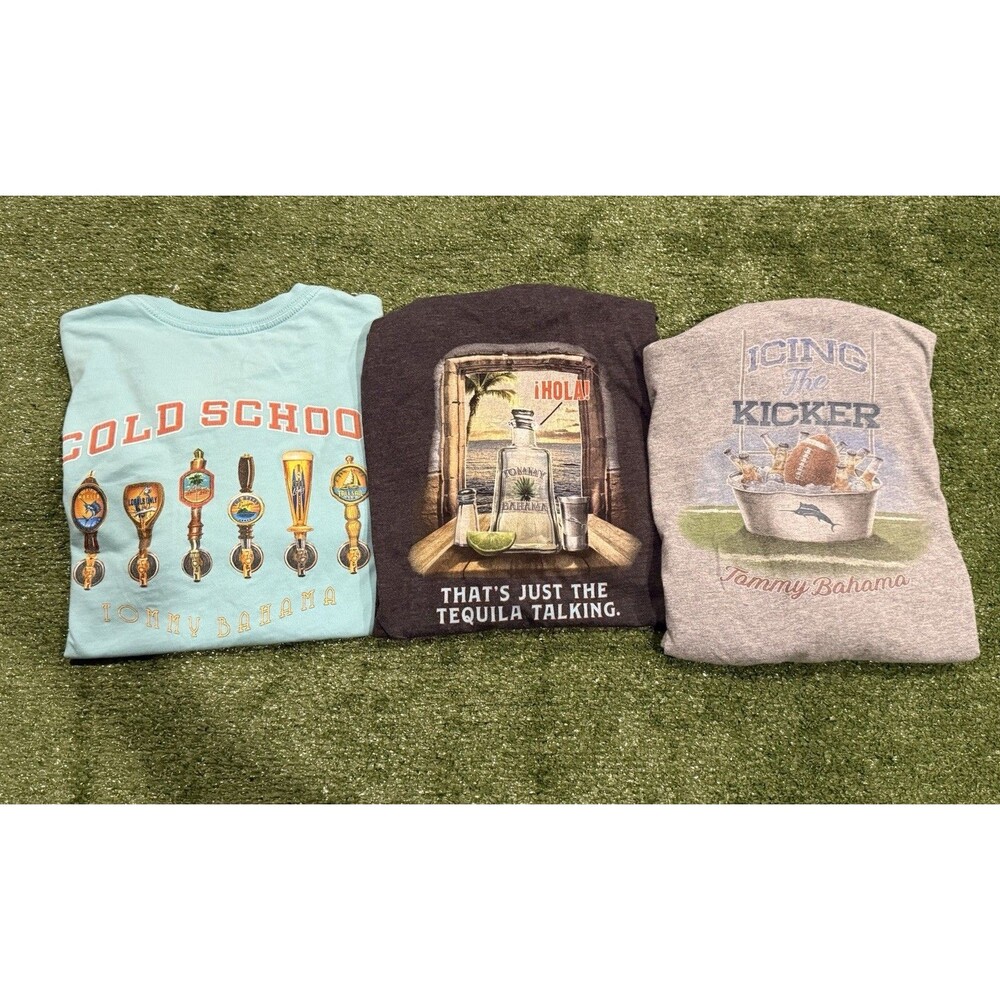 Lot of 3 - Tommy Bahama Relax Vacation T-Shirt Bundle - Size Medium Short Sleeve